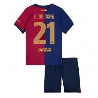 Barcelona Frenkie de Jong #21 Hjemmebanesæt Børn 2024-25 Kortærmet (+ Korte bukser)